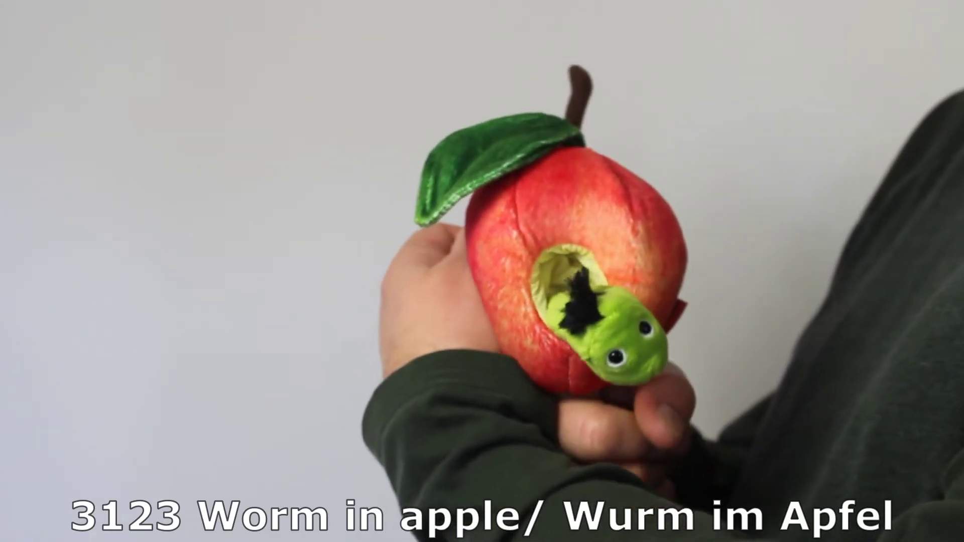 Folkmanis Worm in Apple Finger Puppet Demo