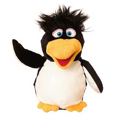 Living Puppets hand puppet Erwin the penguin with black tuft and orange beak