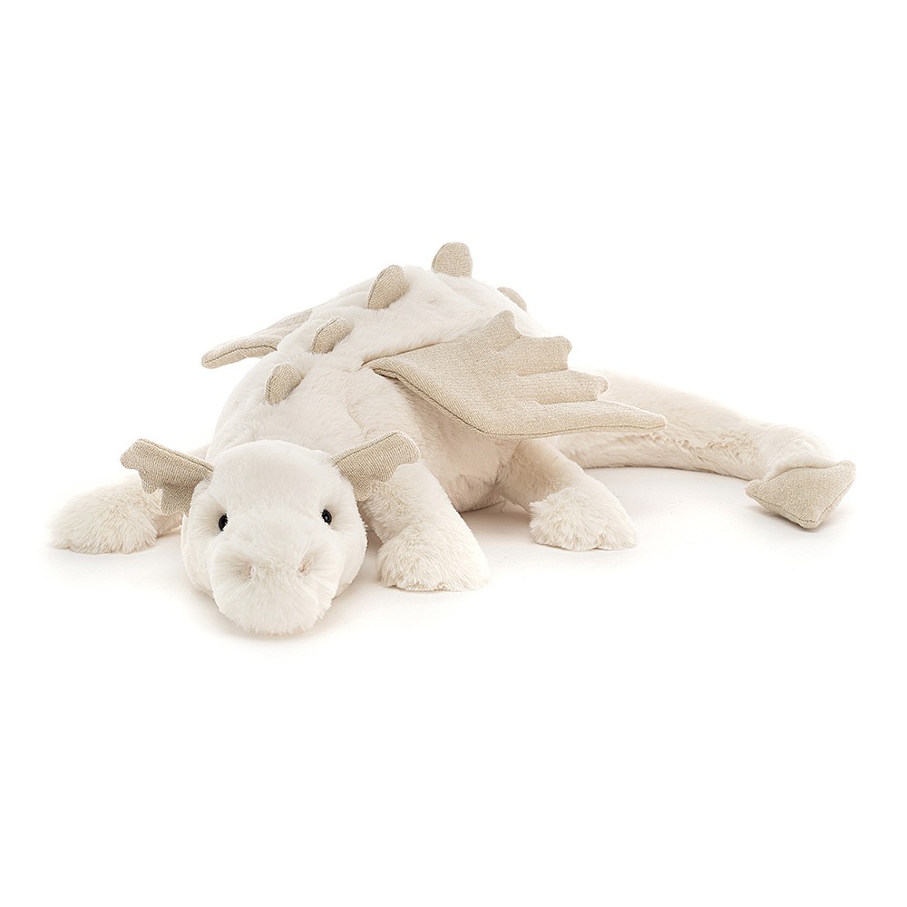 Jellycat Snow Dragon Large - dragon cuddly toy