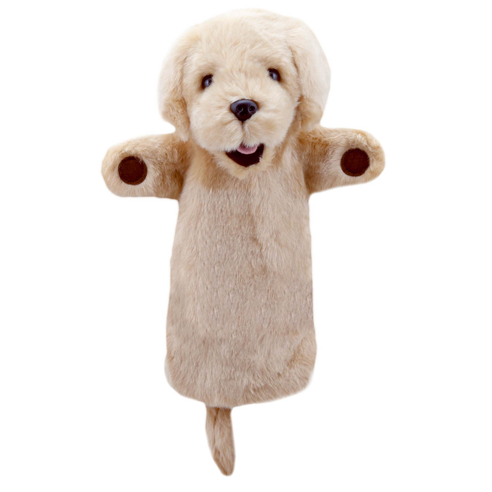 The Puppet Company baby hand puppet Labrador Retriever, cream-coloured dog puppet with floppy ears