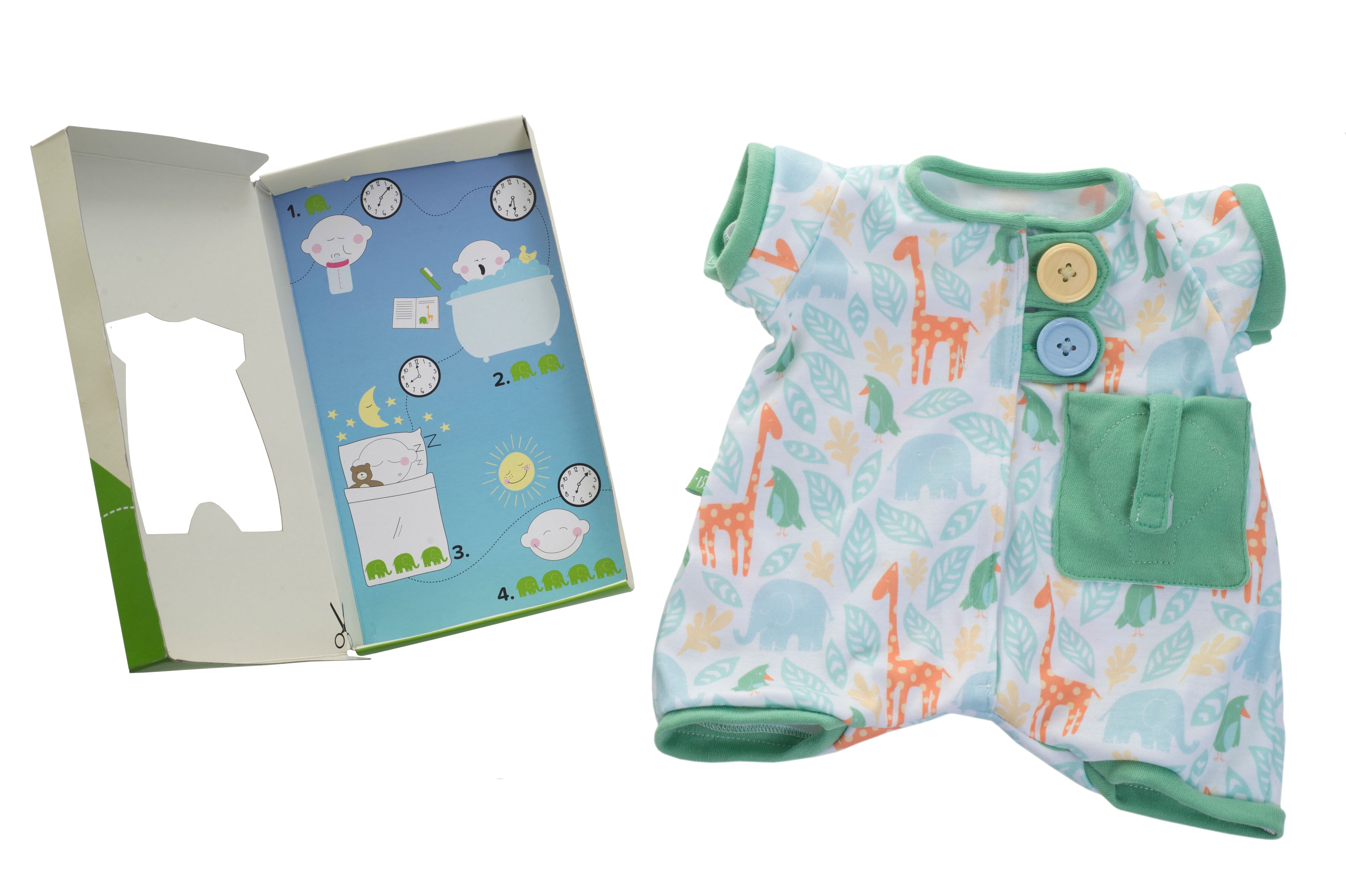Pocket Friends pyjama, green for Rubens Babies by Rubens Barn - Produktbild 2