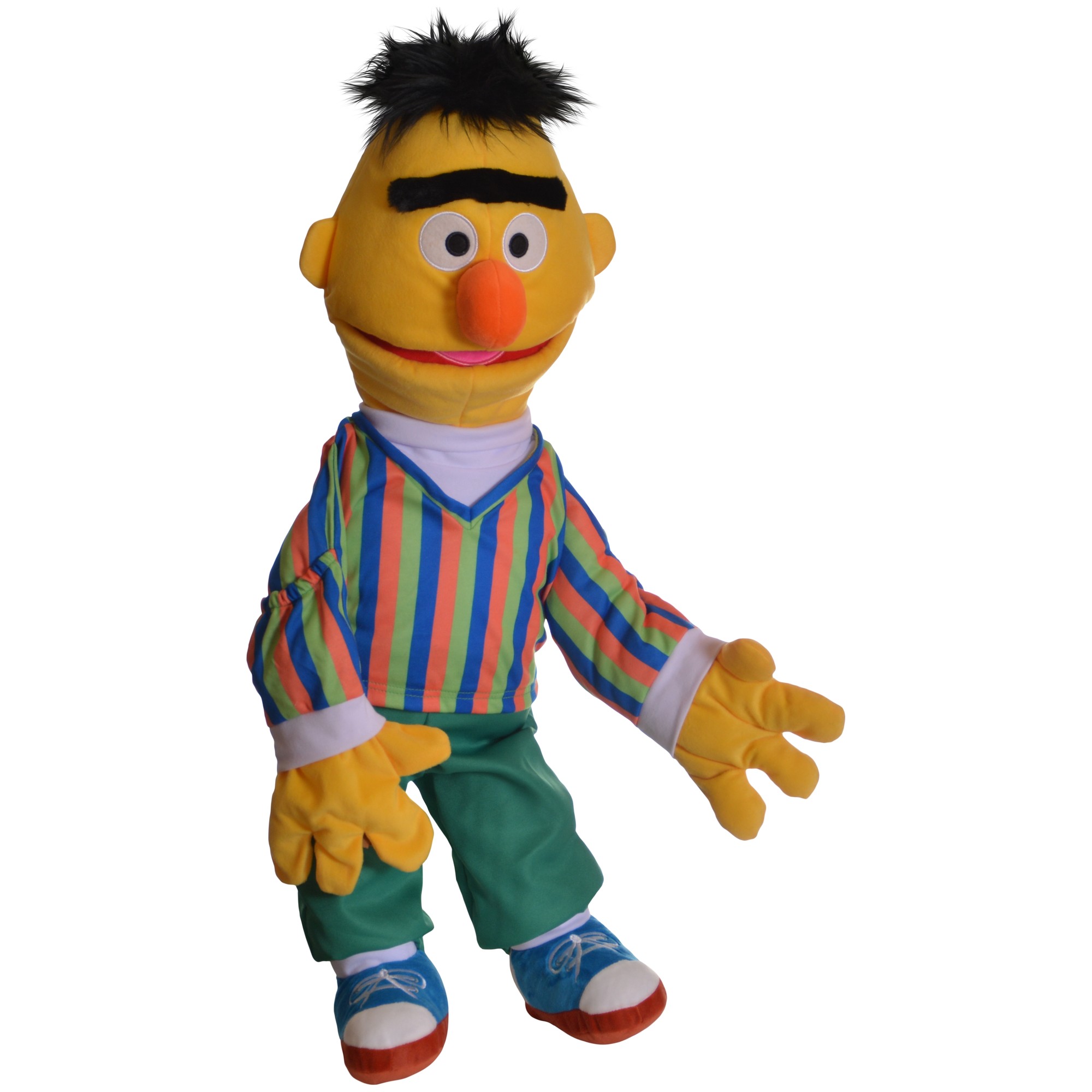 Living Puppets hand puppet Big Bert from Sesame Street with striped shirt, waving