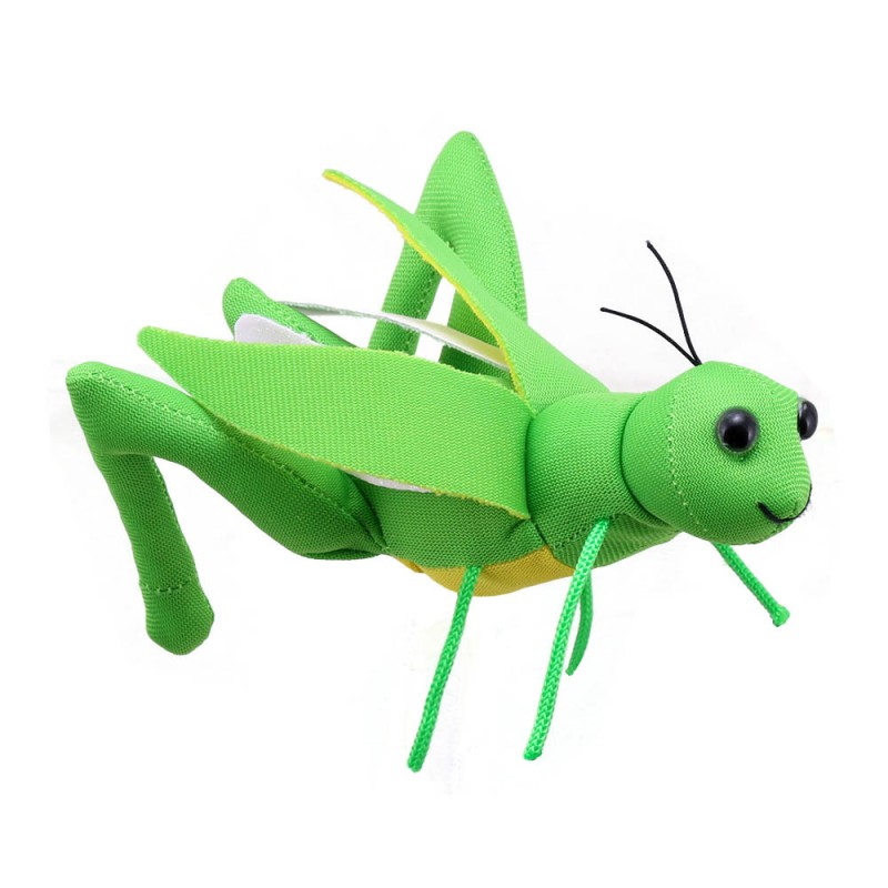 The Puppet Company finger puppet grasshopper, green finger puppet with long antennae and legs