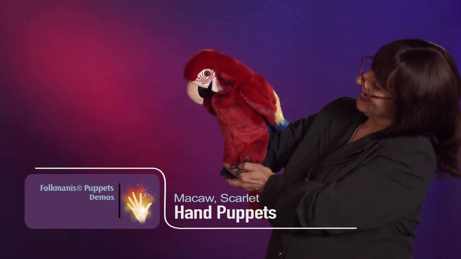 Folkmanis Scarlet Macaw Hand Puppet Demo