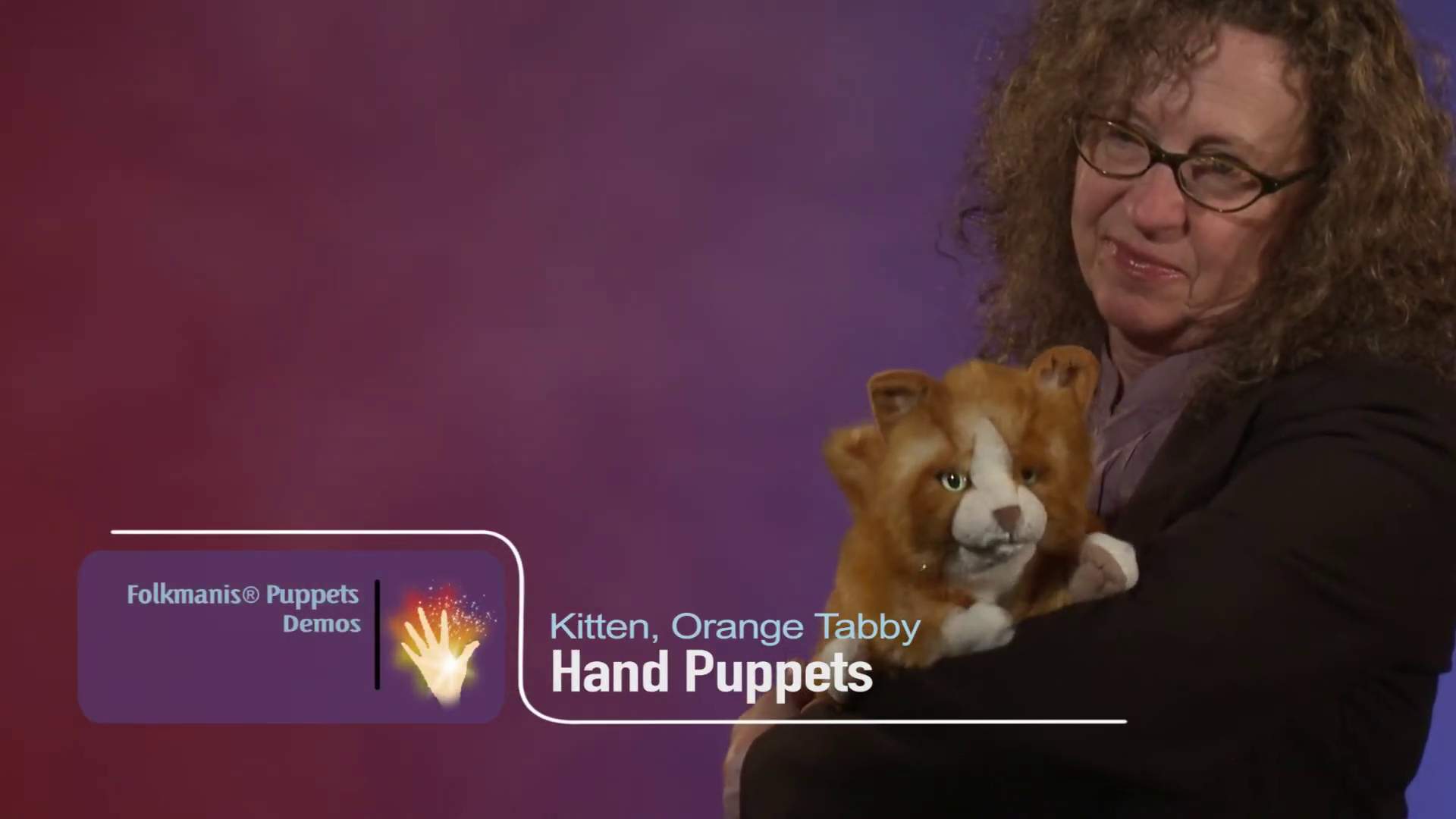Folkmanis Orange Tabby Kitten Hand Puppet Demo