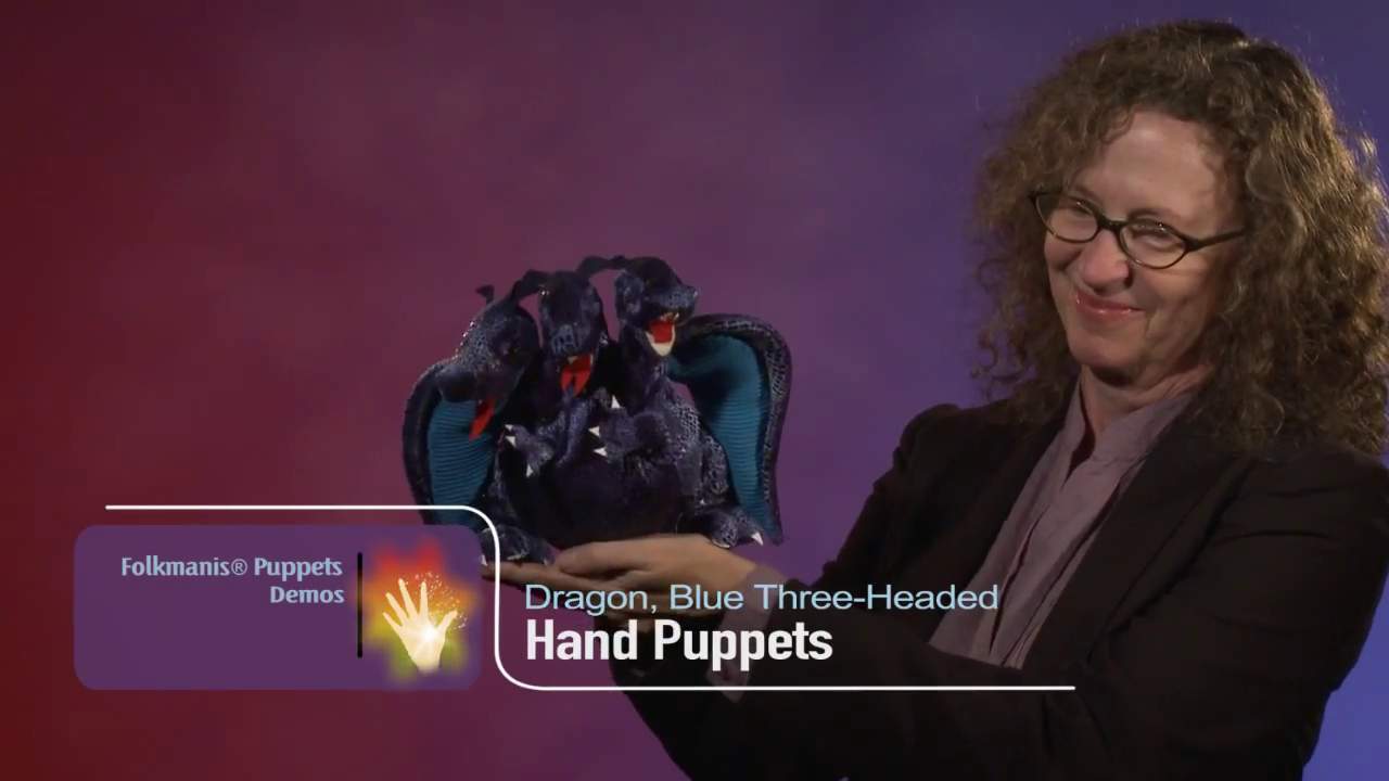 Folkmanis Blue Three-Headed Dragon Hand Puppet Demo