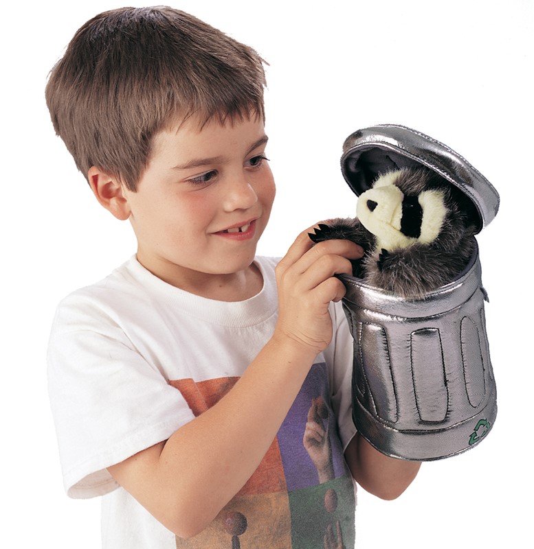 Folkmanis Raccoon in Garbage Can Hand Puppet - Produktbild 5