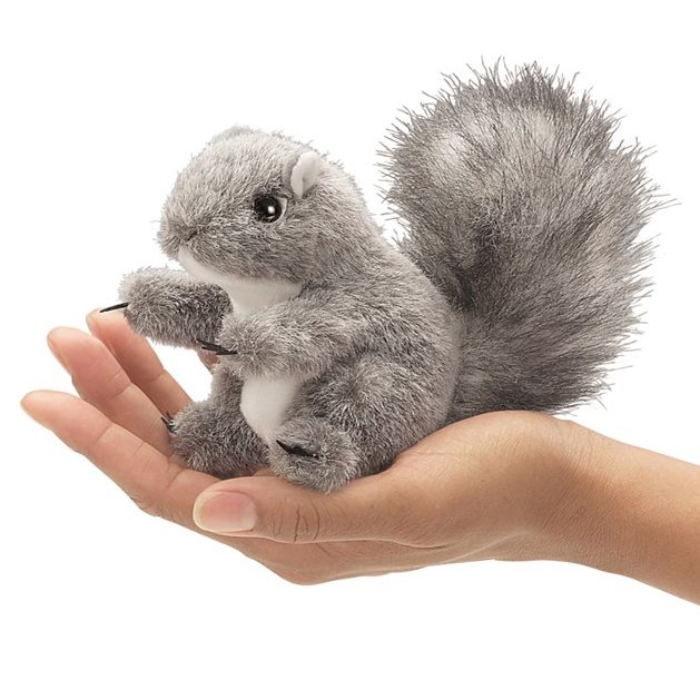 Folkmanis Mini Grey Squirrel Finger Puppet