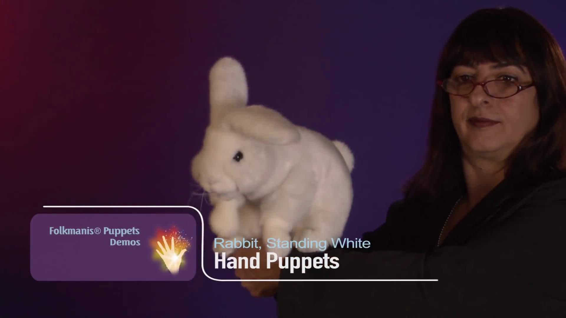Folkmanis Standing White Rabbit Hand Puppet Demo