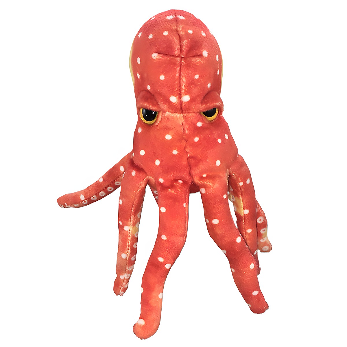 The Puppet Company finger puppet octopus, red spotted finger puppet with eight tentacles