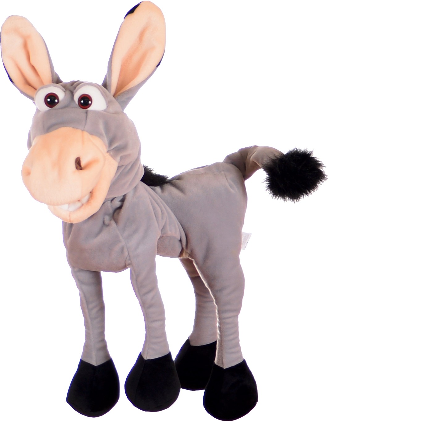 Living Puppets hand puppet Fridulin the donkey in grey with big ears and black tail tassel