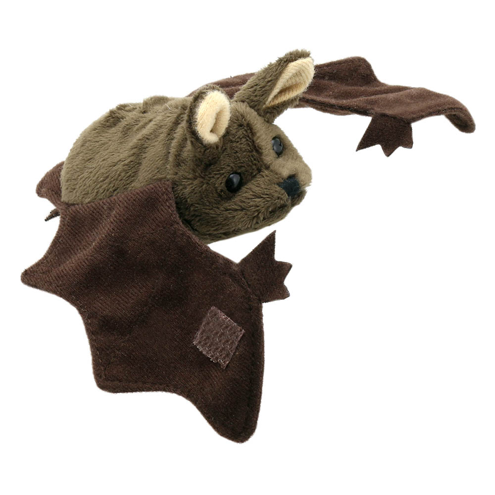 The Puppet Company finger puppet brown bat, brown finger puppet with outstretched wings