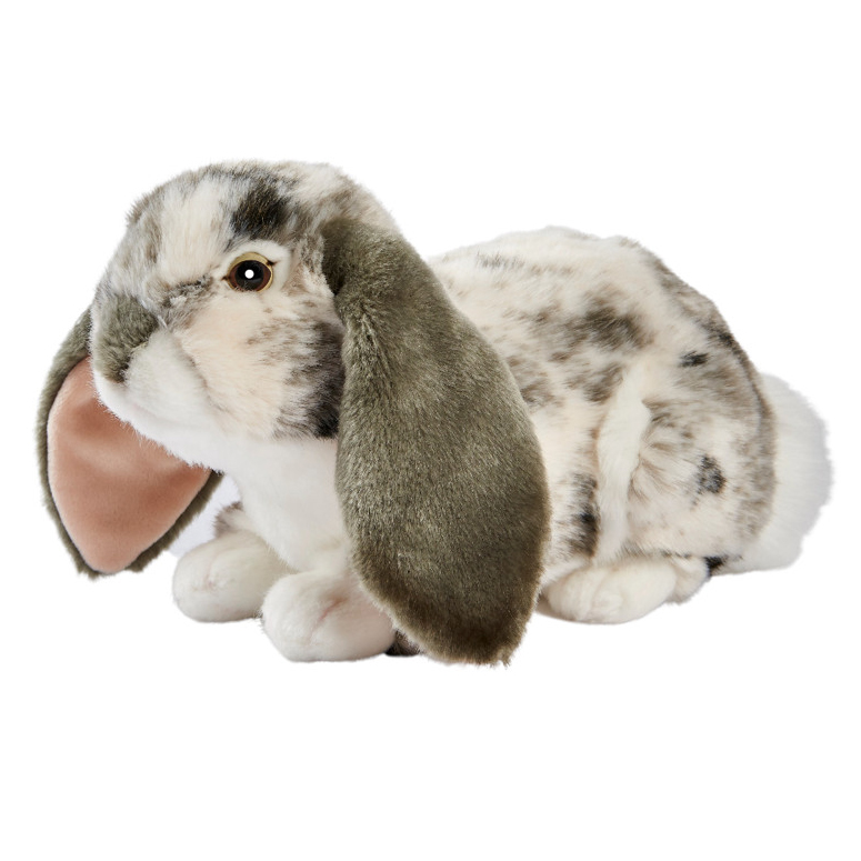 Lop Rabbit Soft Toy - Anima Grey Lying Plush