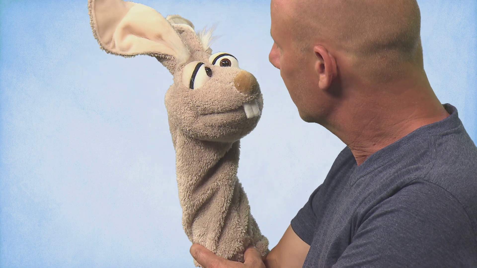 Living Puppets sock hand puppet Mampfred the bunny Demo