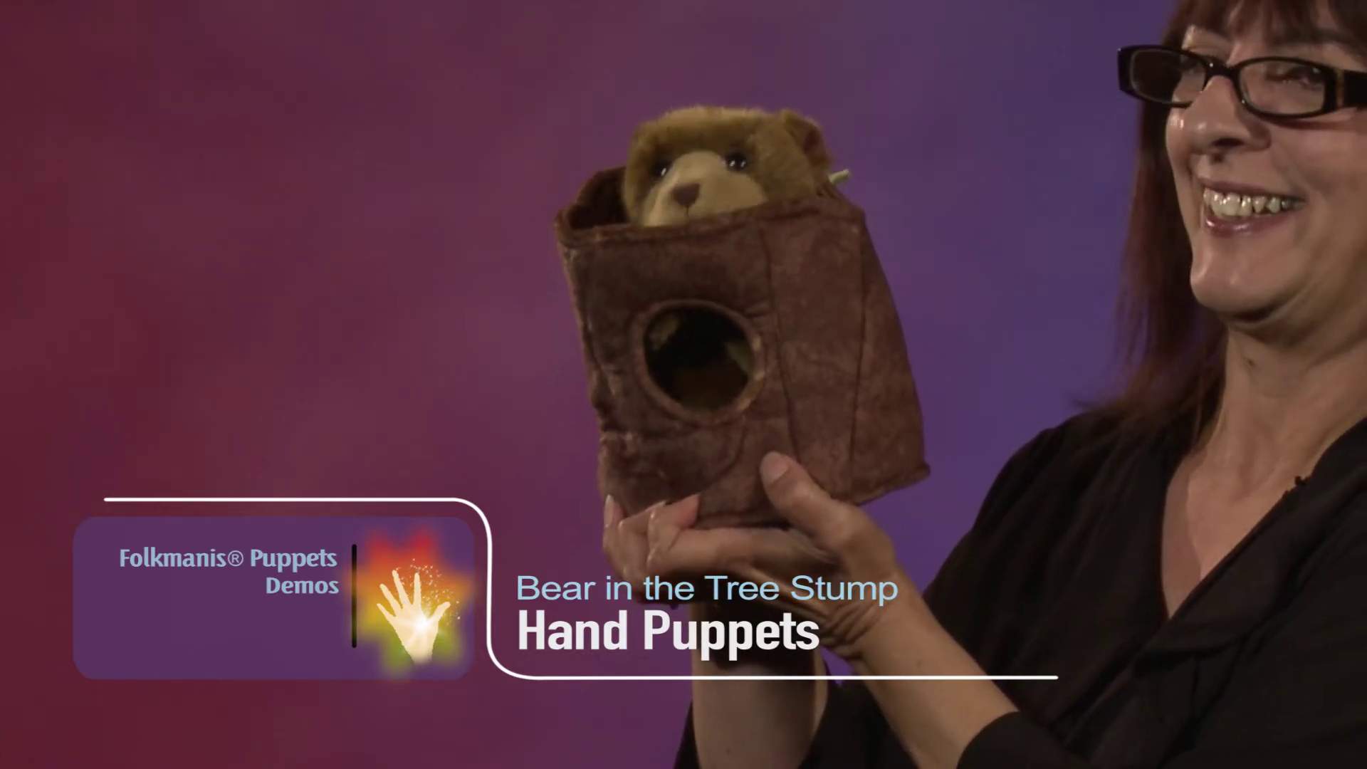 Folkmanis Bear in Tree Stump Hand Puppet Demo