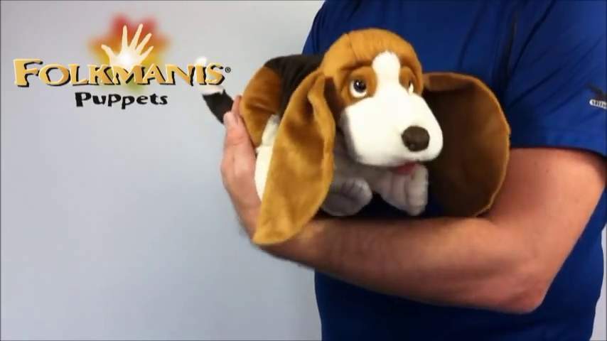 Folkmanis Basset Hound Hand Puppet Demo 2