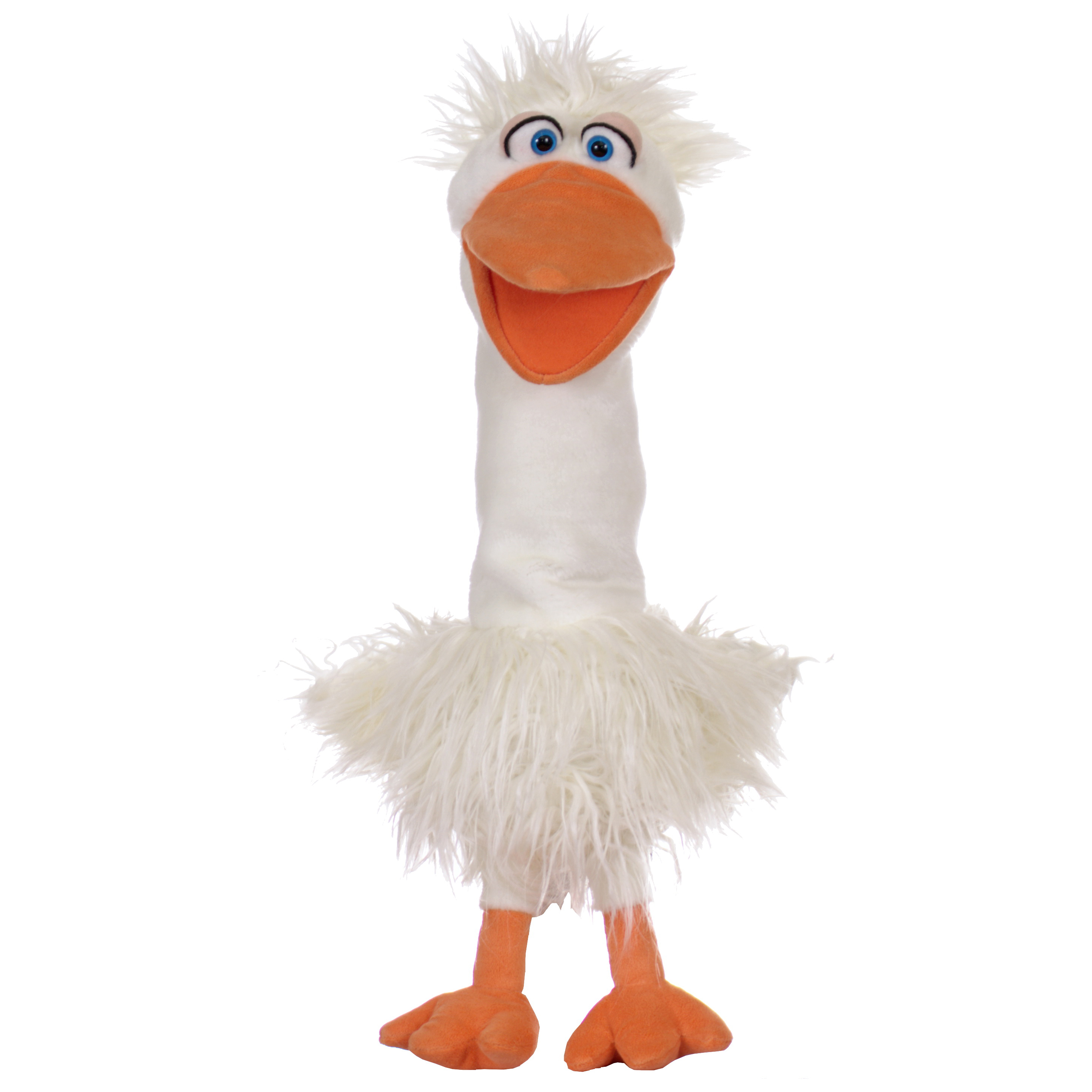 Living Puppets hand puppet Gundula the goose in white with long neck and orange beak