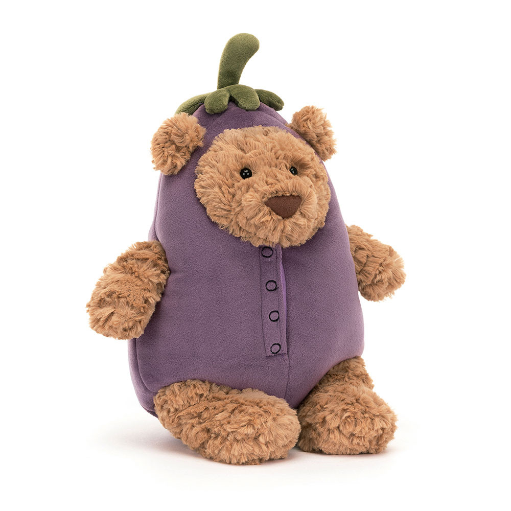 Jellycat Bartholomew Bear Aubergine - Soft Cuddly Toy