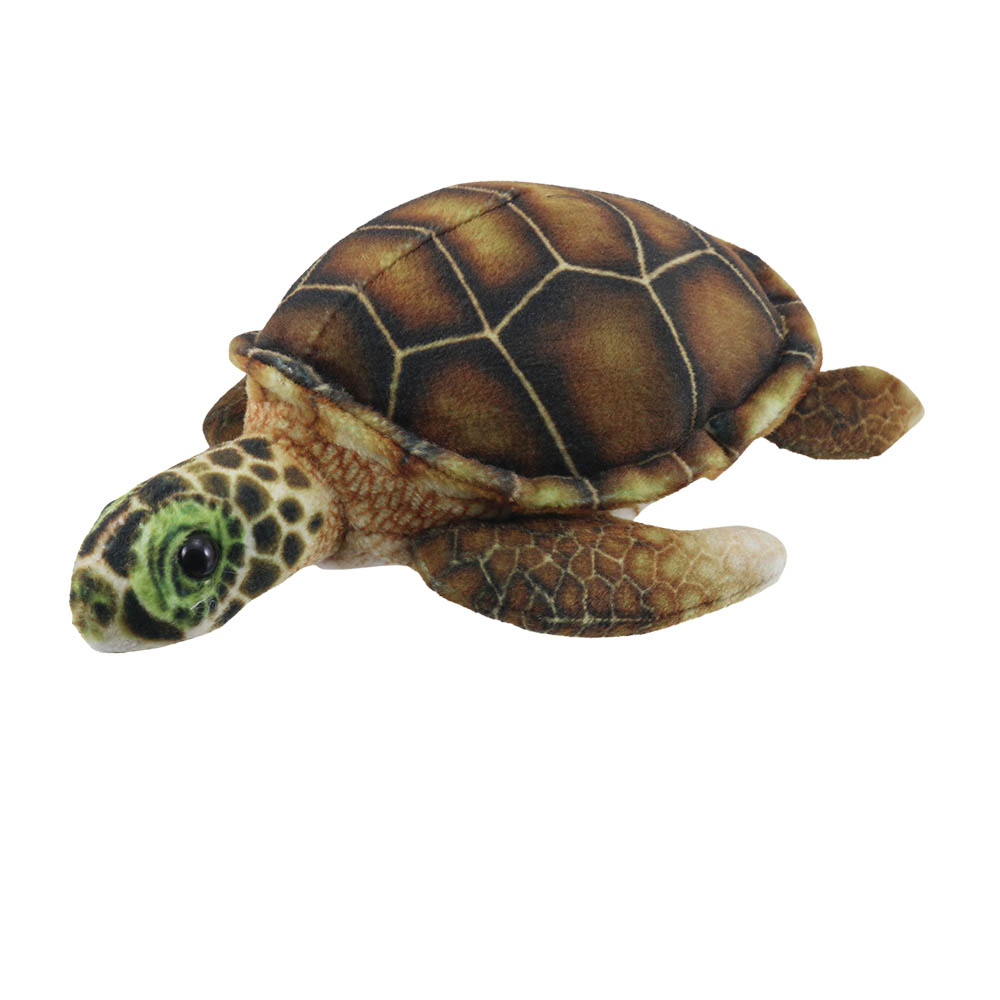 The Puppet Company finger puppet turtle, realistically patterned brown shell, Little Creatures