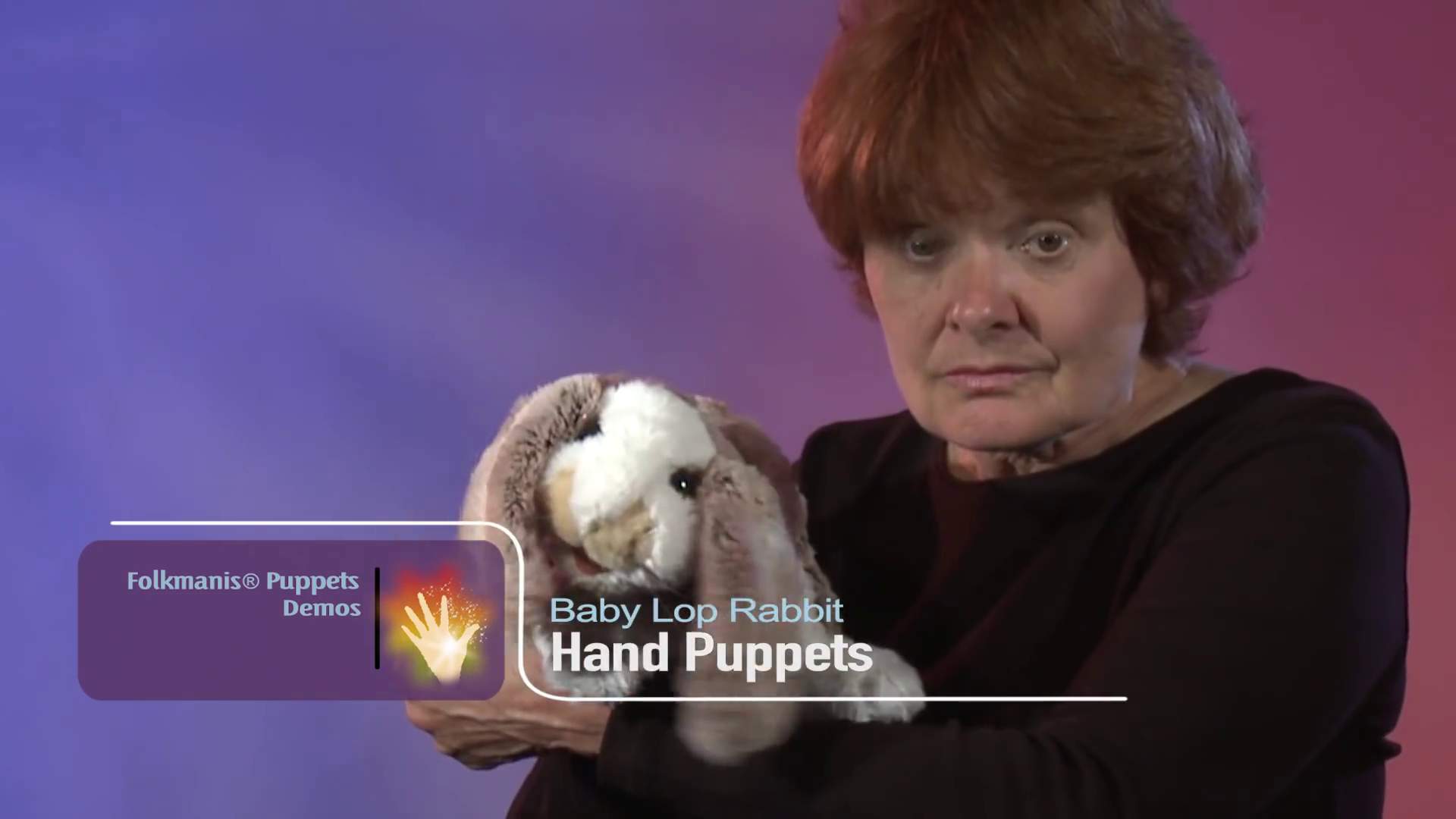 Folkmanis Baby Lop Rabbit Hand Puppet Demo