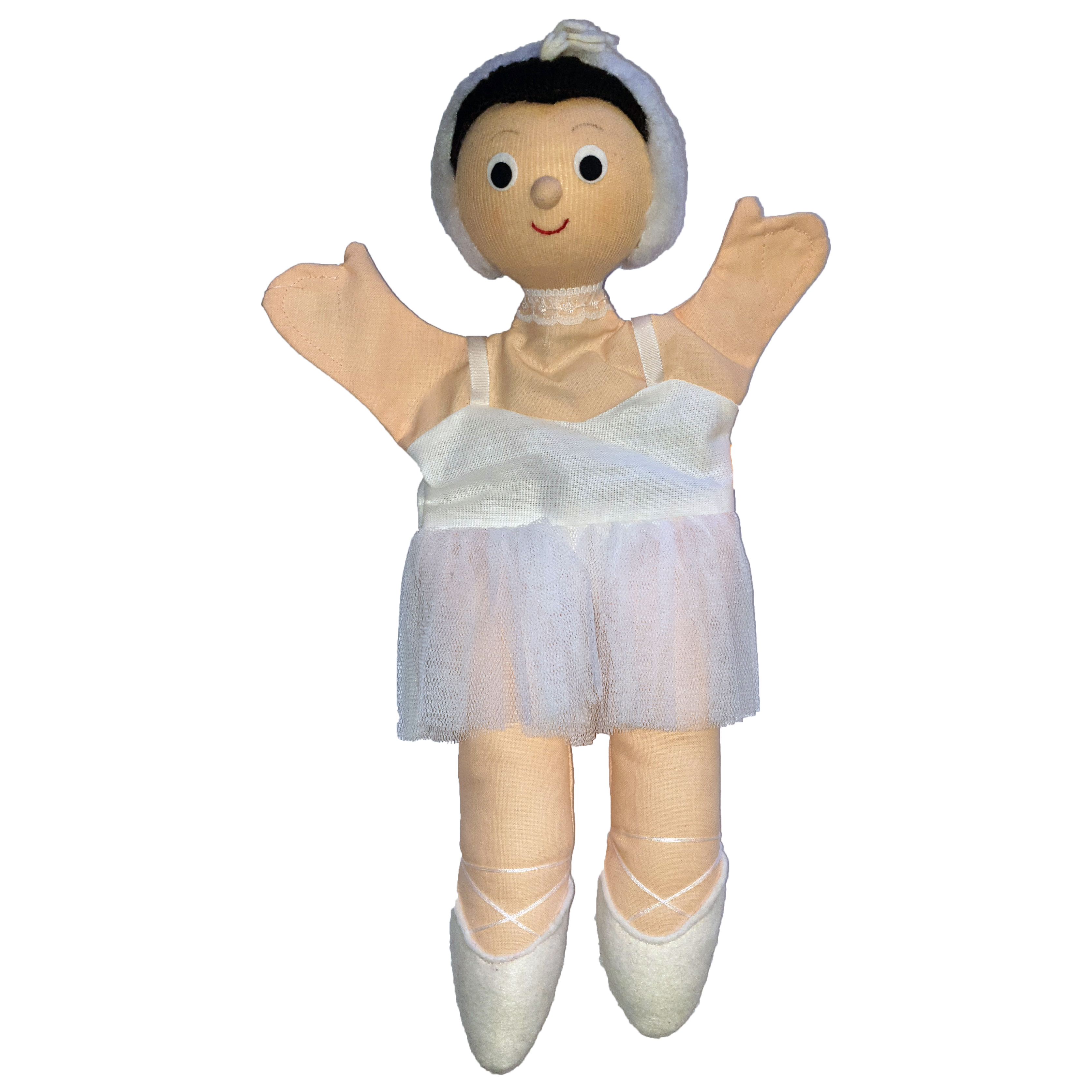 Punch and Judy Ballerina (white, small) Hand Puppet for Puppet Theatre | munabo