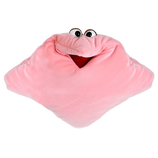 Living Puppets dream cuddle cushion in pink, plush cushion with a face and an open mouth