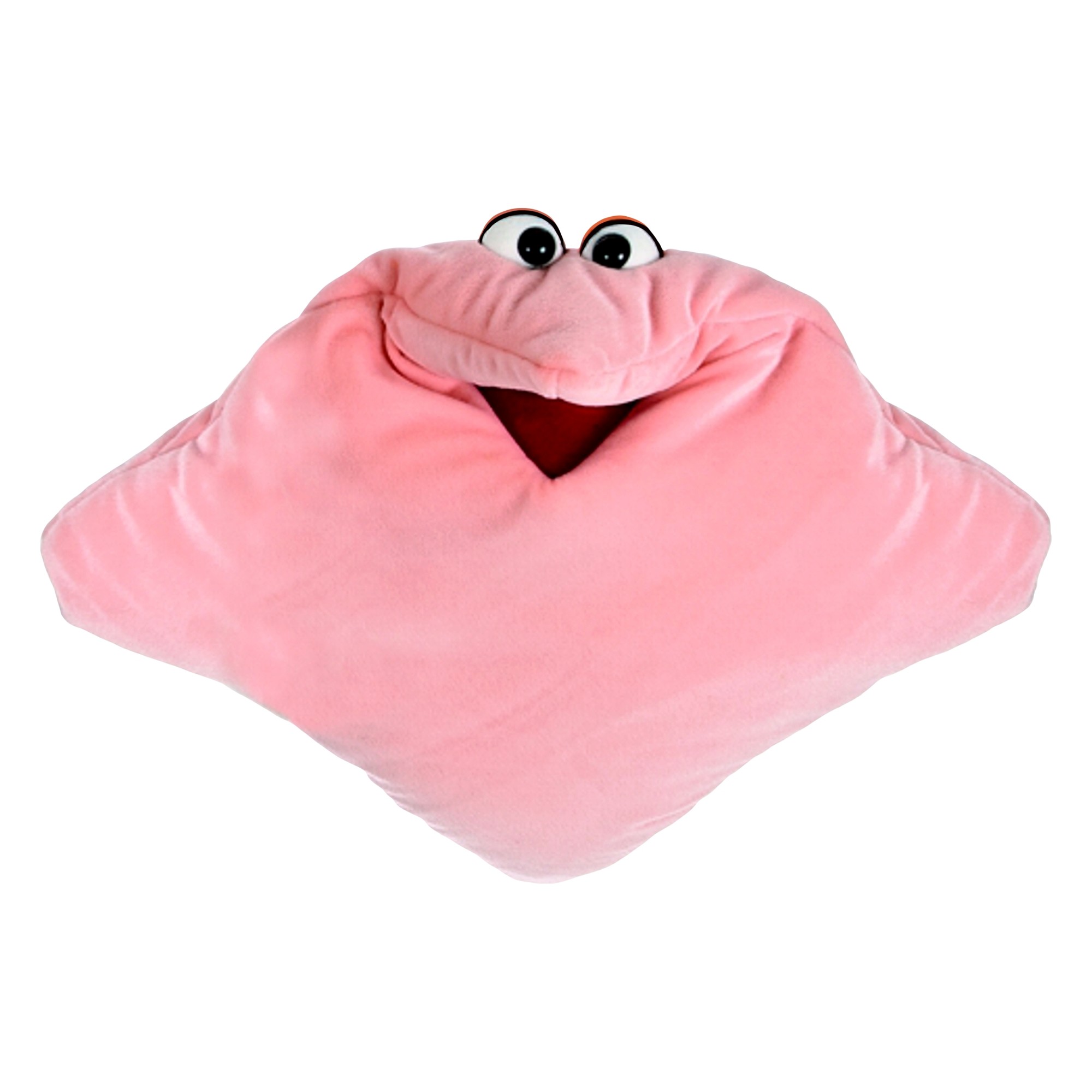 Living Puppets dream cuddle cushion in pink, plush cushion with a face and an open mouth