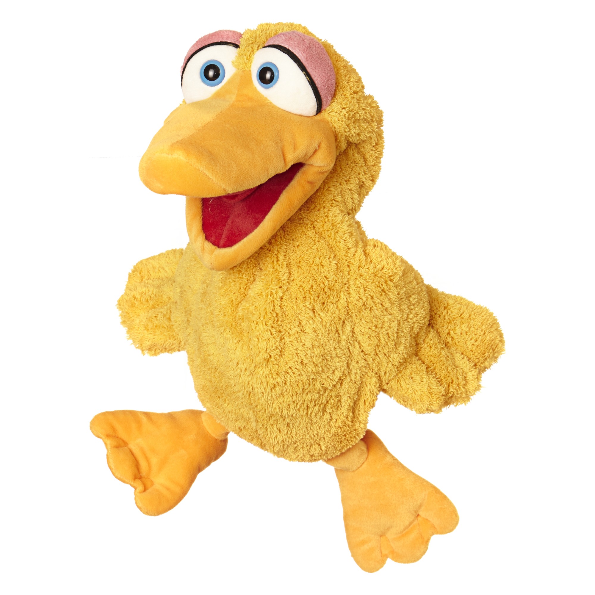 Living Puppets hand puppet Giesela the duck in yellow with orange beak and big webbed feet