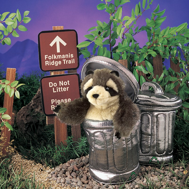 Folkmanis Raccoon in Garbage Can Hand Puppet - Produktbild 4
