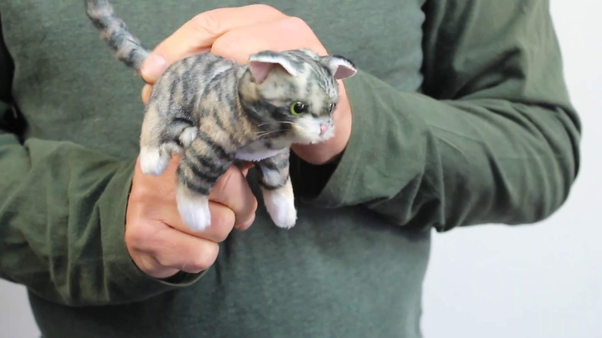 Folkmanis Mini Tabby Cat Finger Puppet Demo