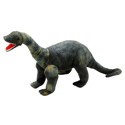The Puppet Company Diplodocus dinosaur hand puppet, dark green long-necked puppet with an open red mouth