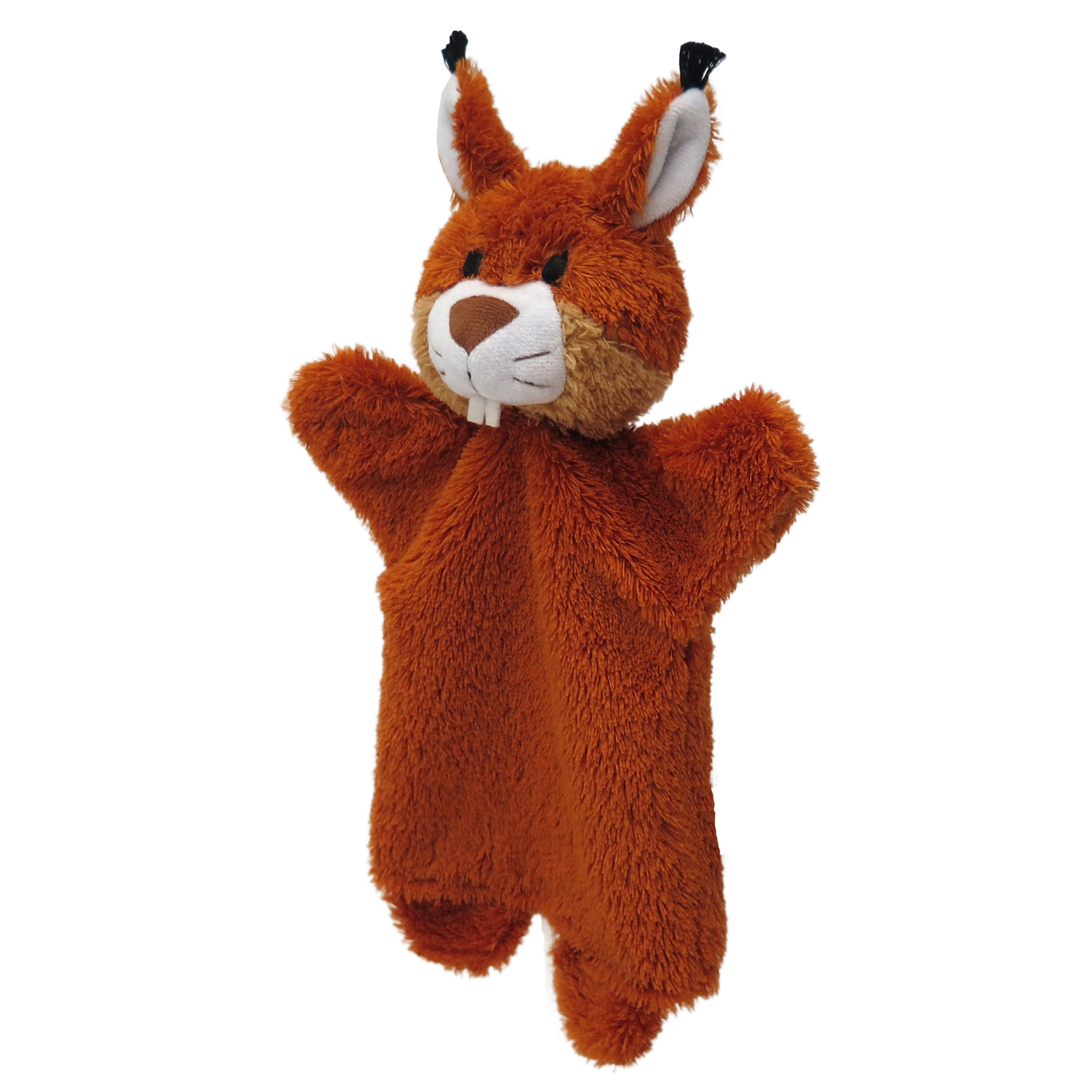 Punch and Judy puppet squirrel by munabo with russet fur, white inner ears and little buck teeth