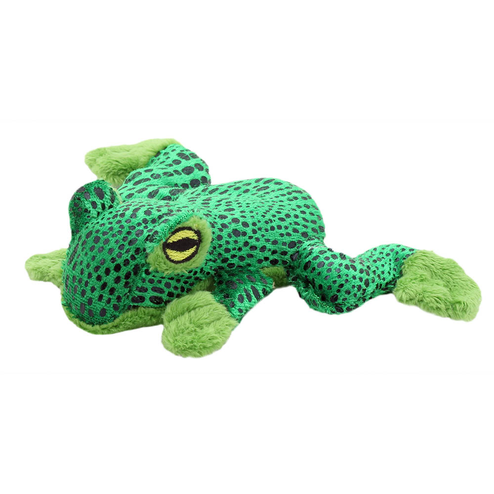The Puppet Company finger puppet swimming frog, lying green finger puppet with stretched-out legs
