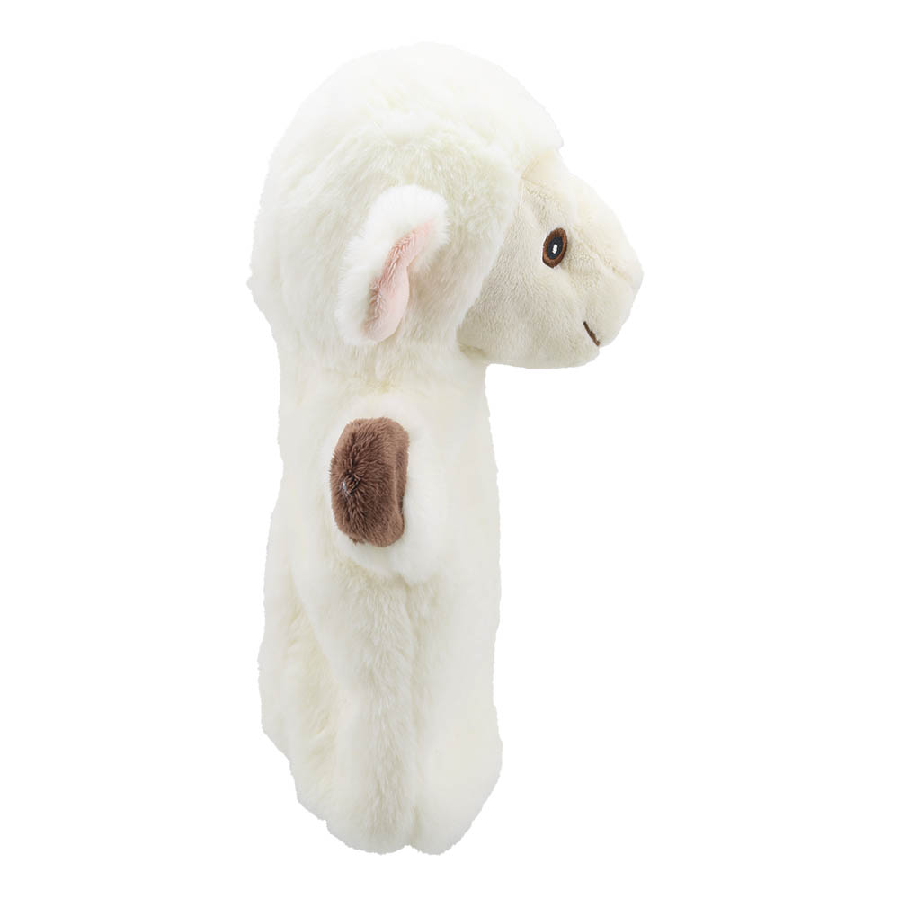 The Puppet Company baby hand puppet sheep, cream-white sheep, side view from the other side
