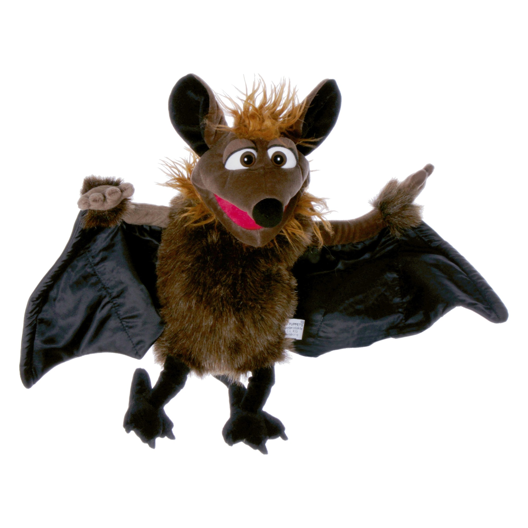 Living Puppets hand puppet Gaston the bat with dark wings and orange mane