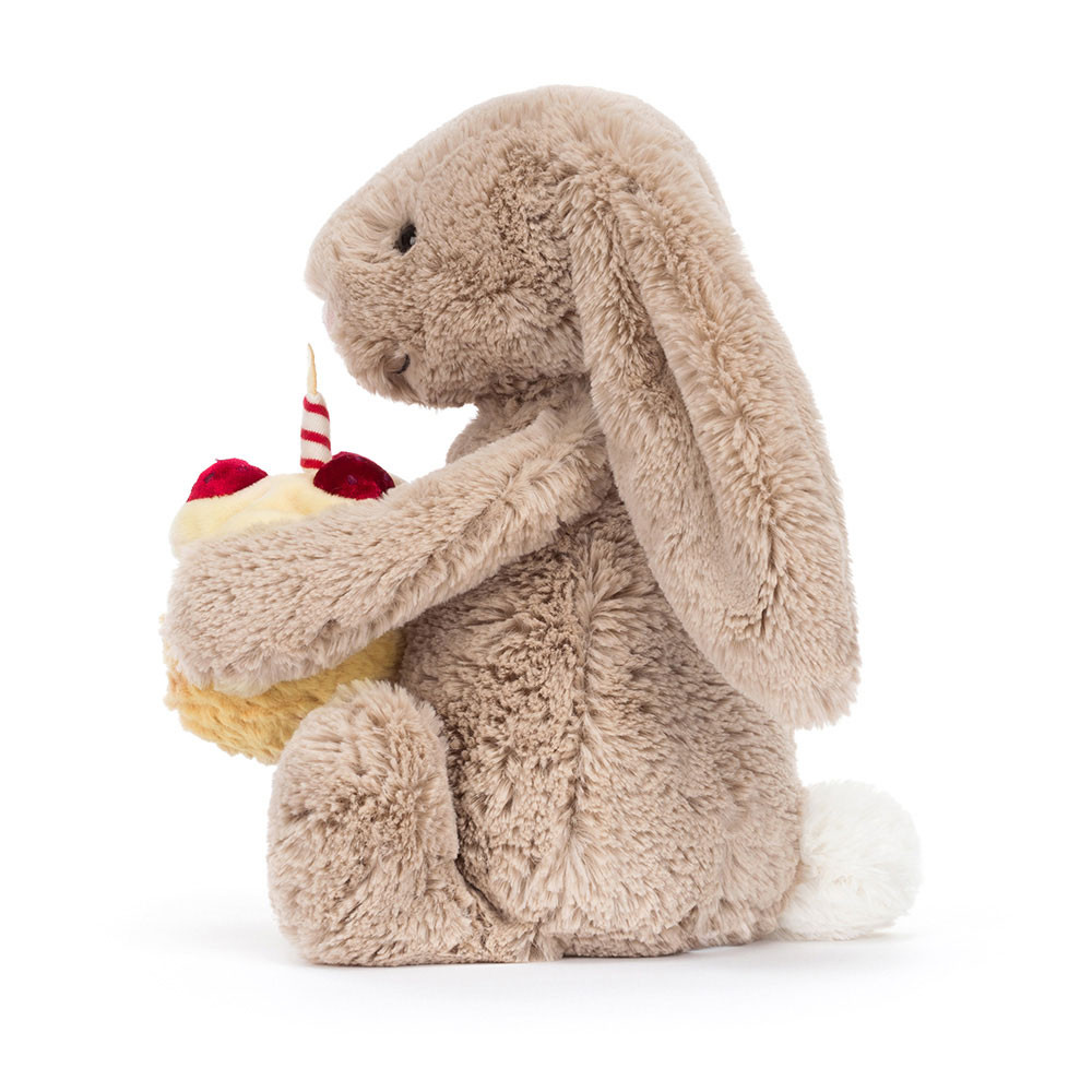 Jellycat Cuddly Toy Bunny - Bashful Beige Bunny Birthday (Plush Toy) - Produktbild 4