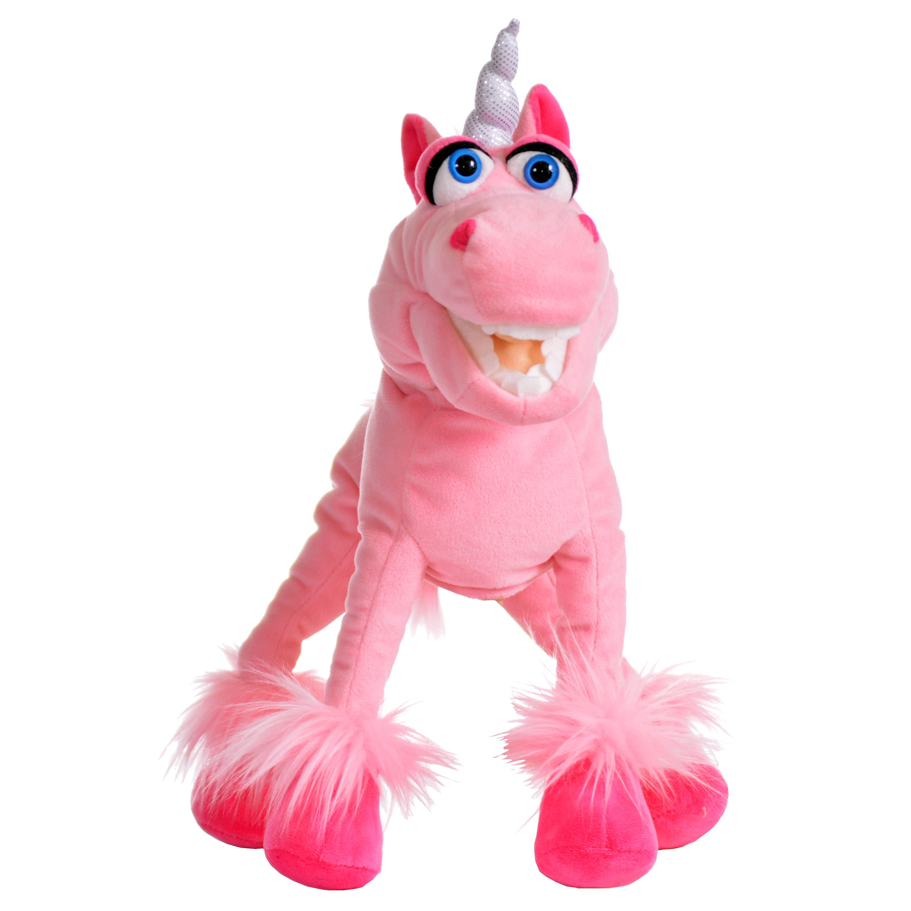 Living Puppets hand puppet Hörnchen the unicorn sitting with big blue eyes