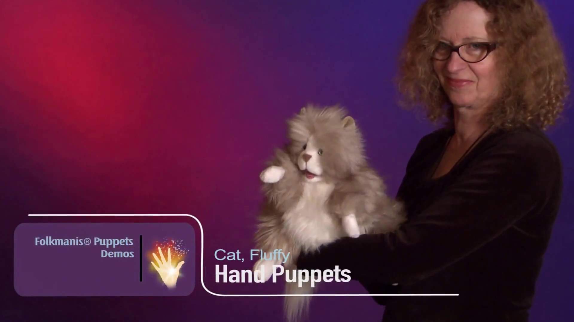 Folkmanis Fluffy Cat Hand Puppet Demo