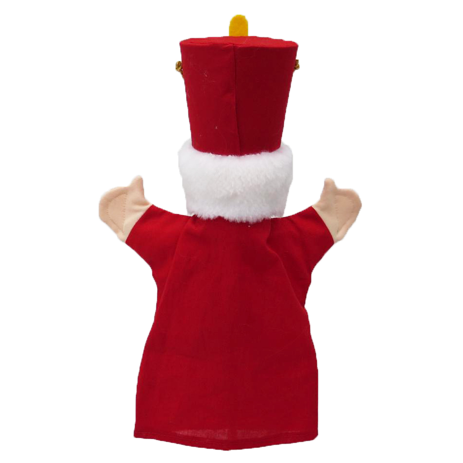Punch and Judy puppet nutcracker by munabo seen from the back with red uniform and tall hat