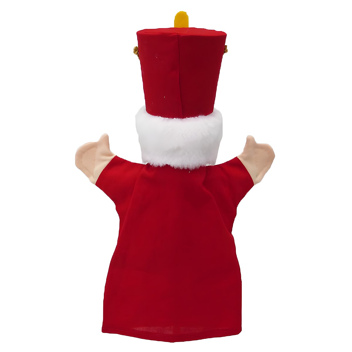 Punch and Judy puppet nutcracker by munabo seen from the back with red uniform and tall hat