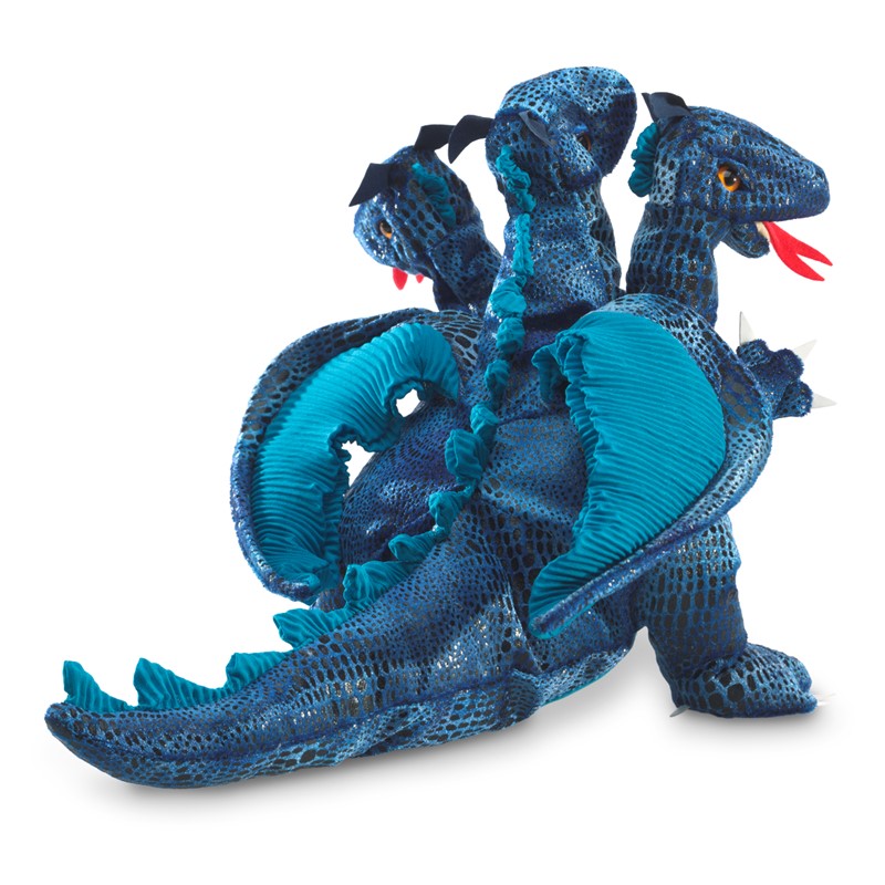 Folkmanis Blue Three-Headed Dragon Hand Puppet - Produktbild 2