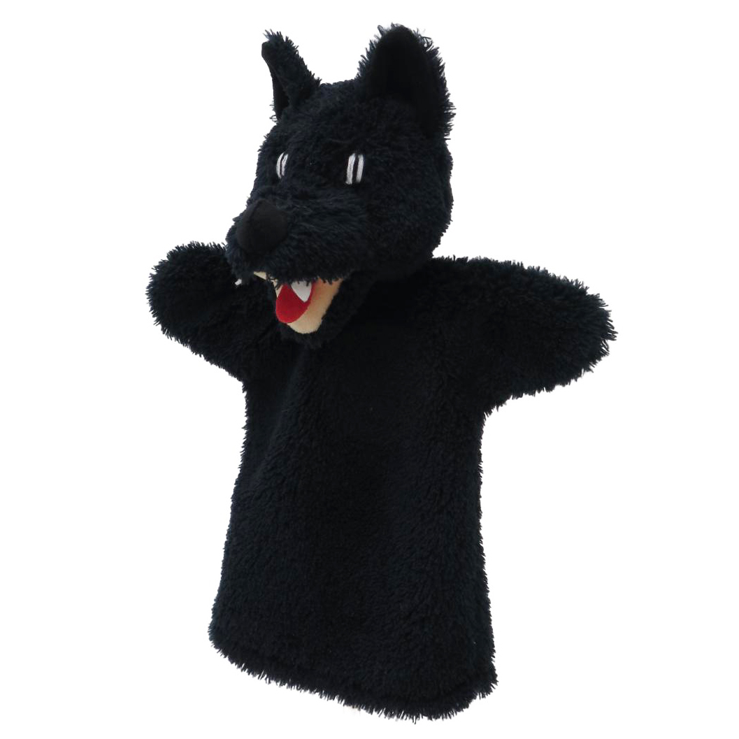 Punch and Judy Wolf (black) Hand Puppet for Puppet Theatre | munabo