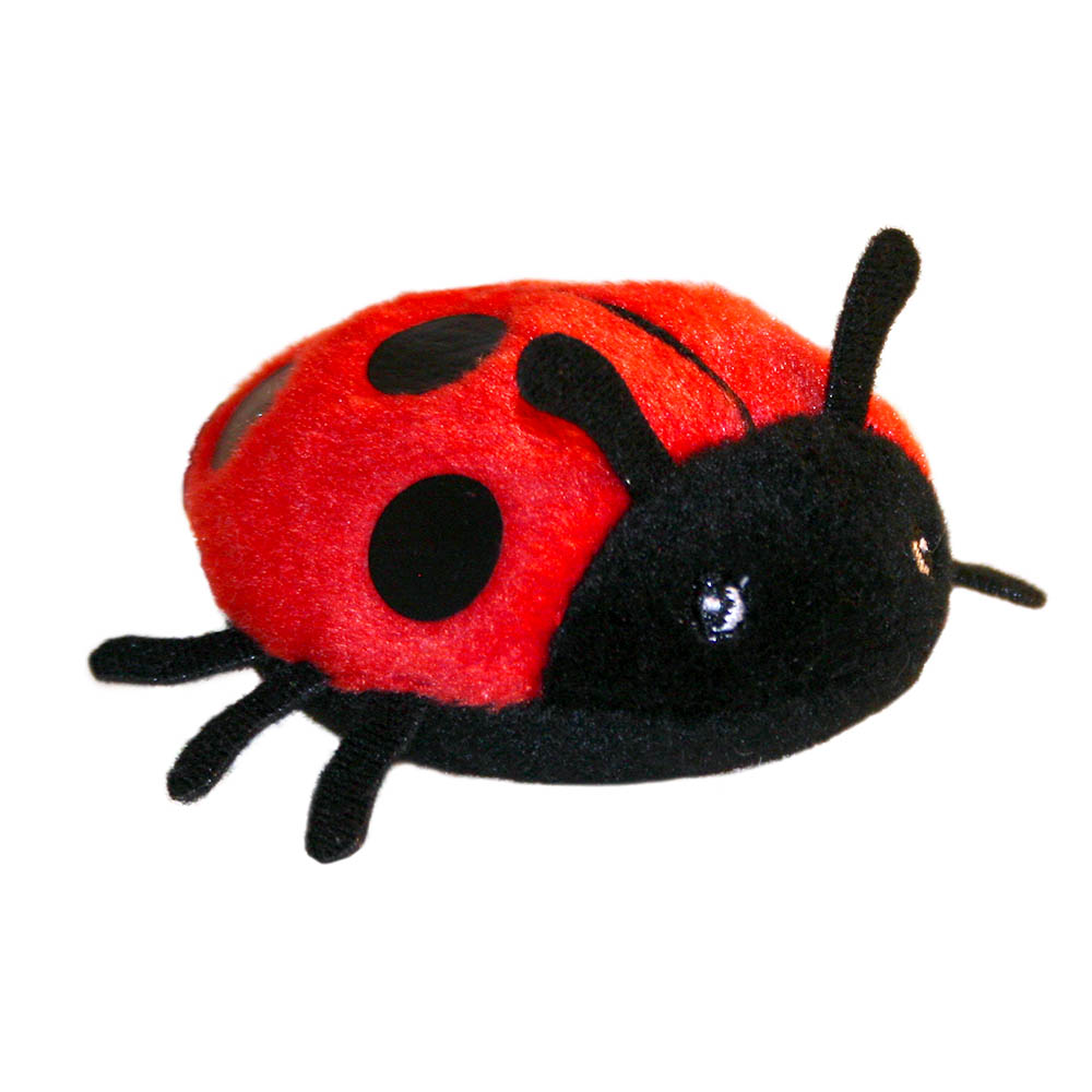 The Puppet Company finger puppet ladybird, red bug with black spots and antennae