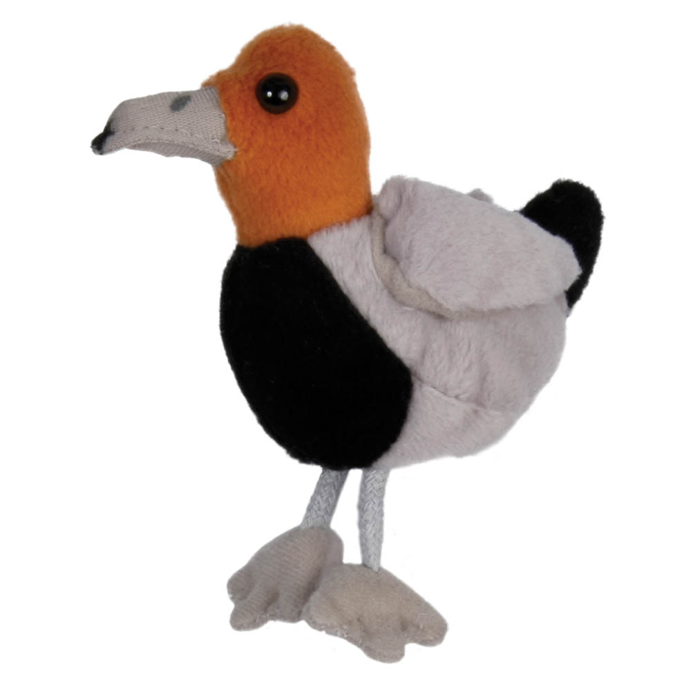 The Puppet Company finger puppet pochard duck, drake with an orange head and black and white plumage