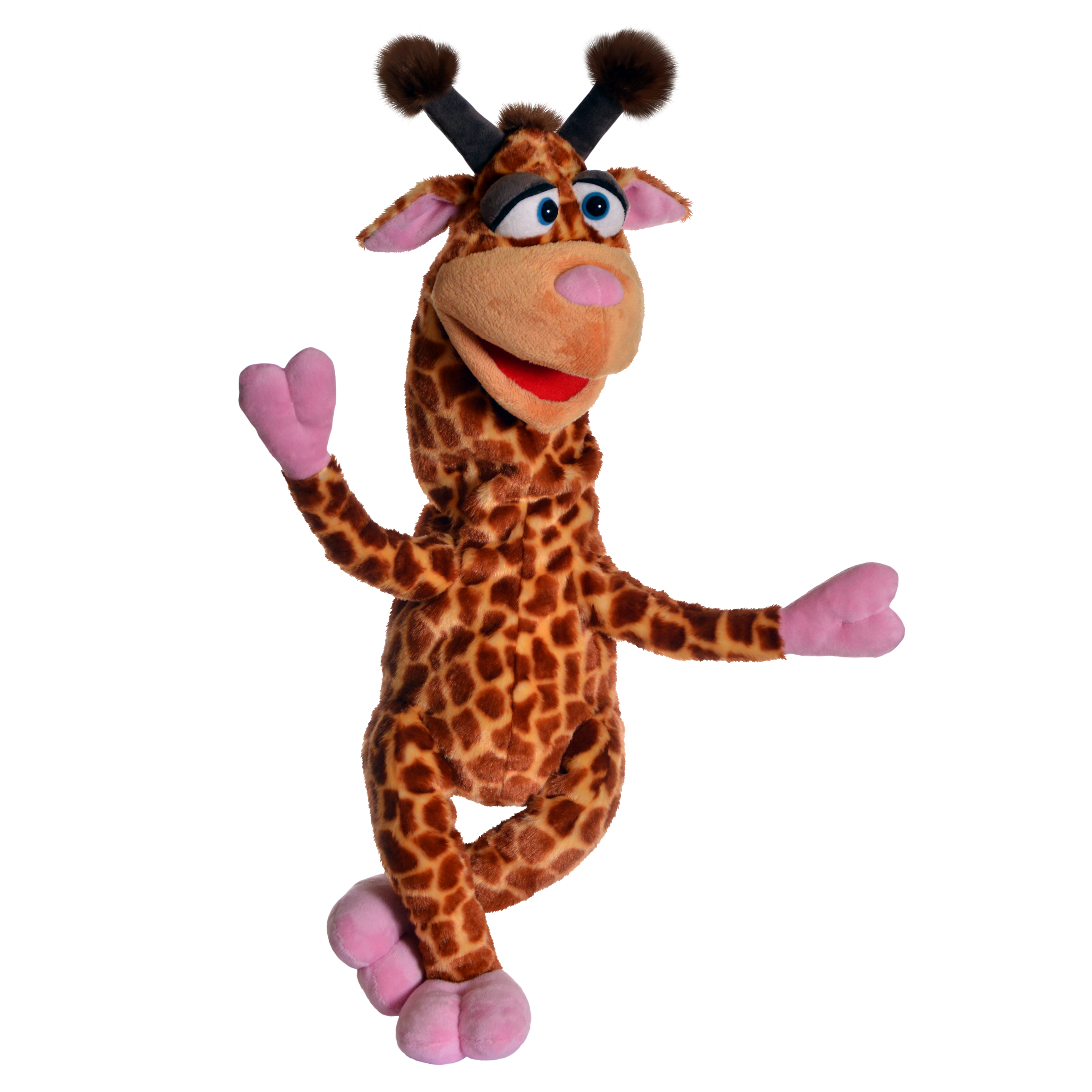 Living Puppets hand puppet Eberhardt Flatsch the giraffe with spotted fur and pink hooves