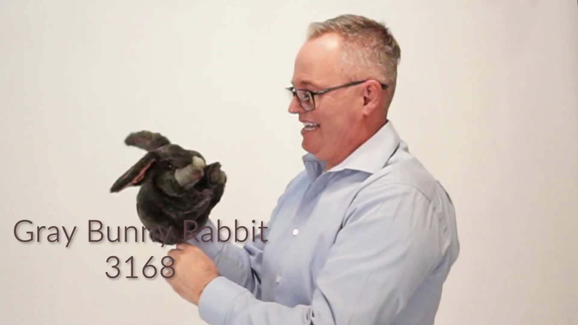 Folkmanis Grey Bunny Hand Puppet Demo 2