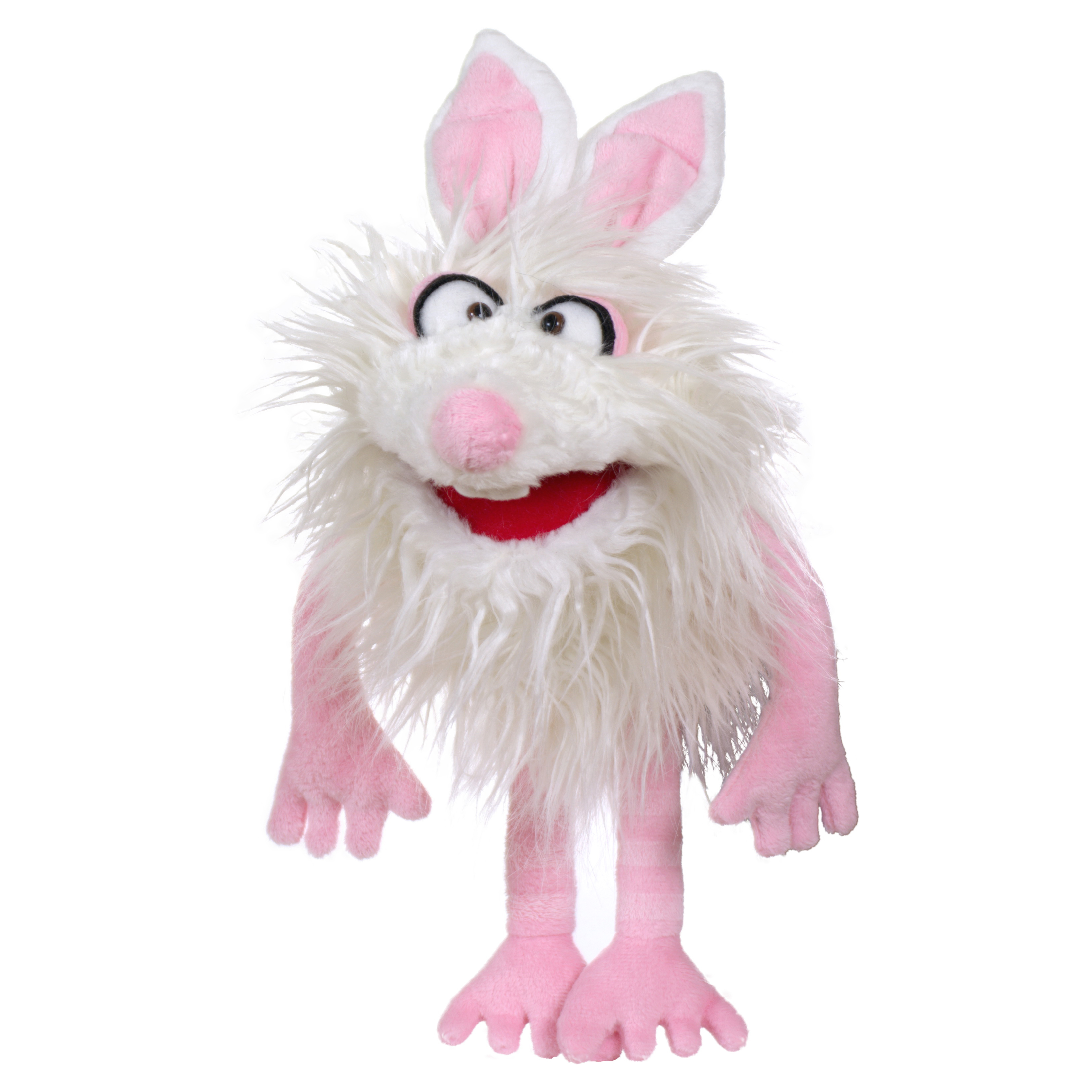 Living Puppets hand puppet Flöckchen from the Monster to go series: white bunny monster with pink ears