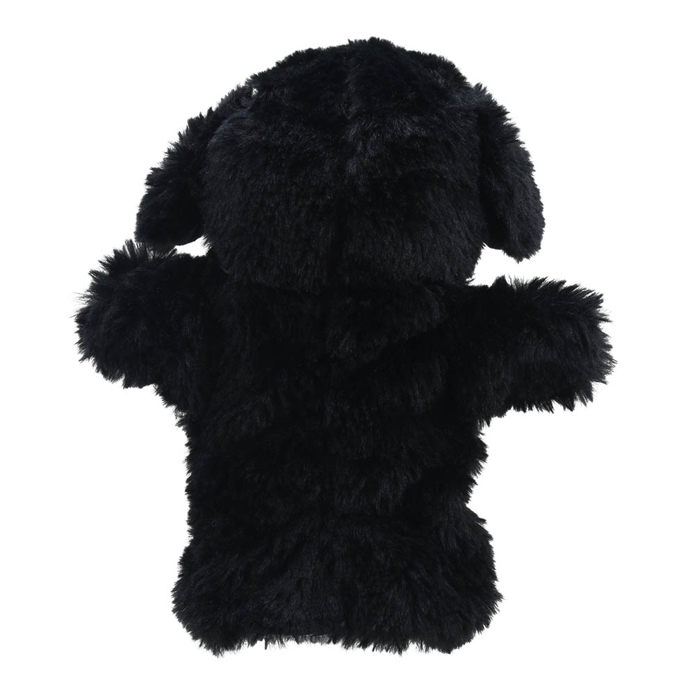 The Puppet Company hand puppet border collie, side view showing the white snout