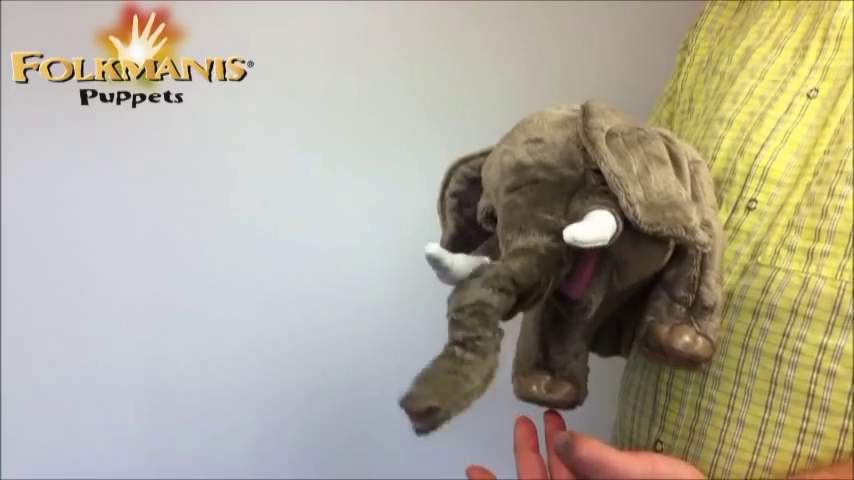 Folkmanis Elephant Hand Puppet (Stage Puppet) Demo 2