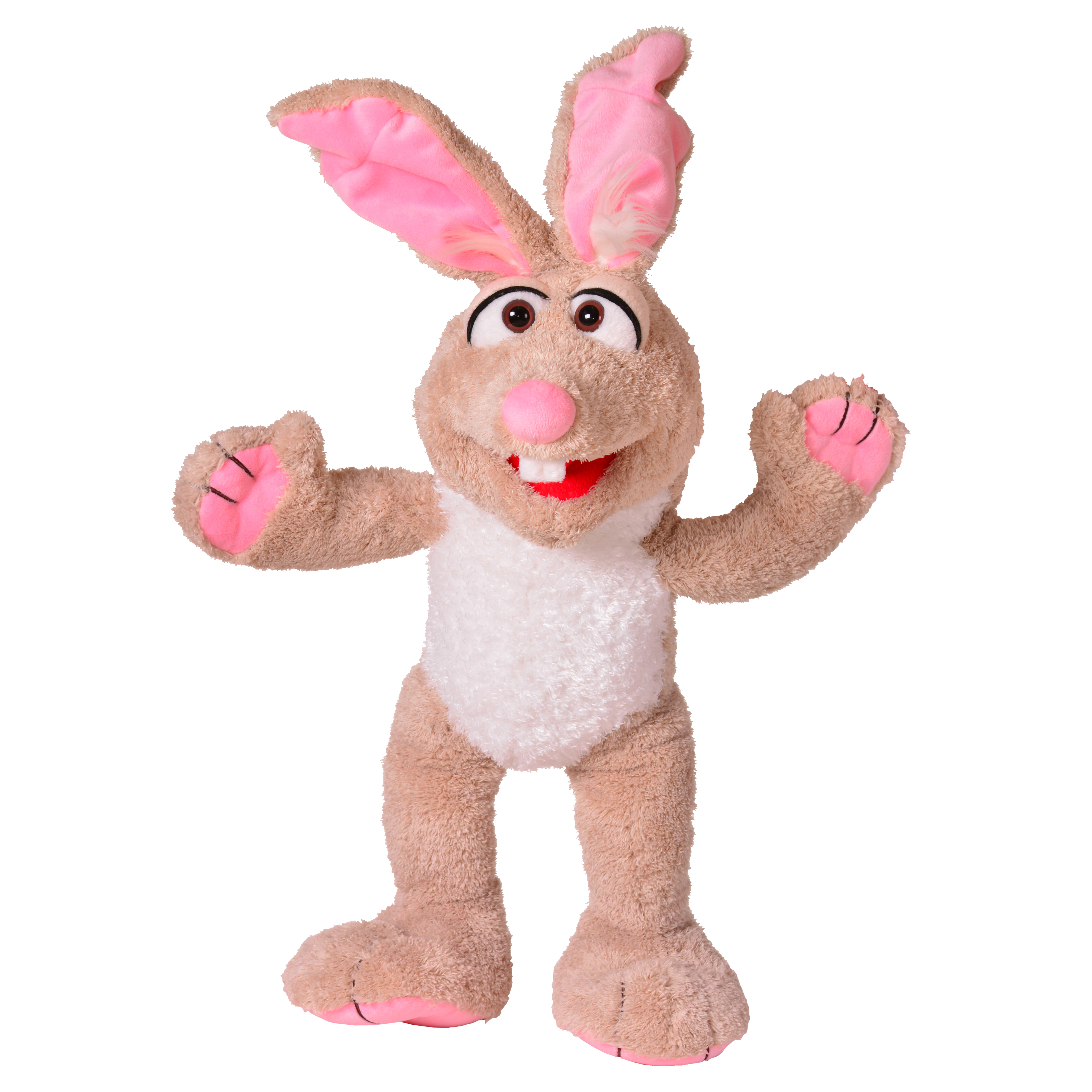 Living Puppets hand puppet Hironimus Muffelfuß: beige rabbit with pink ears and white belly